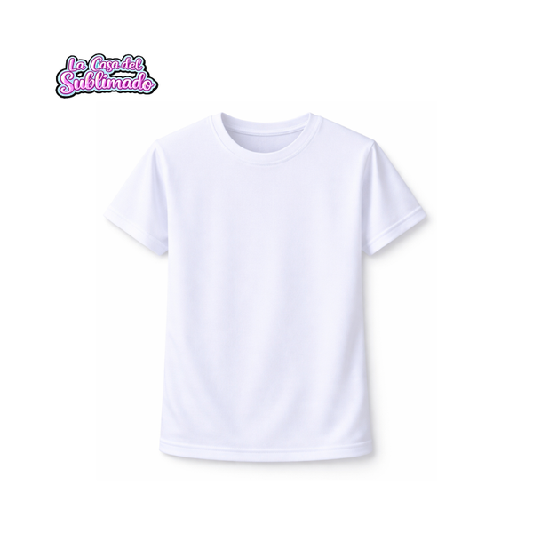 Playera Blanca para Sublimar Premium Niño Talla 2