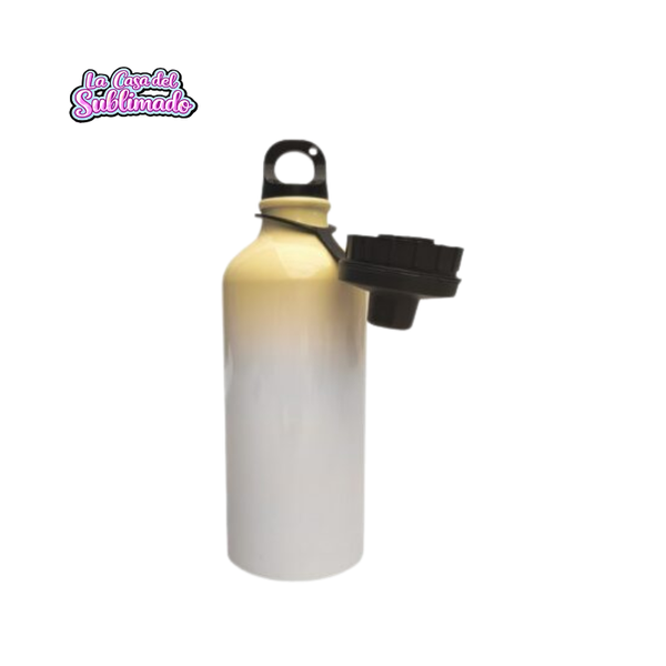 Caja con 30 Thermos de Aluminio Bicolor Blanco/Amarillo Pastel 600 ml para Sublimar