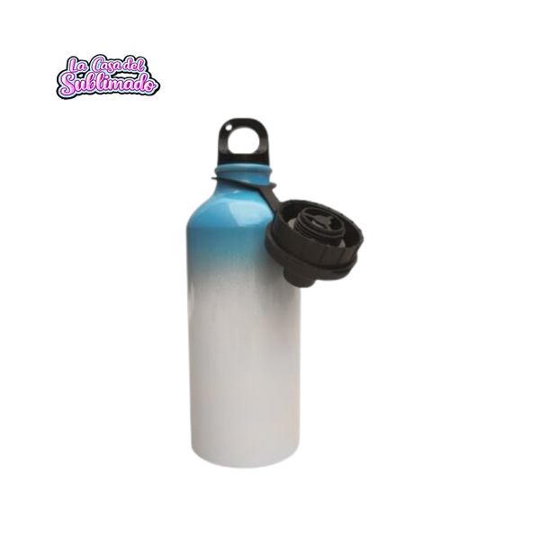 Caja con 30 Thermos de Aluminio Bicolor Blanco/Azul Pastel 600 ml para Sublimar