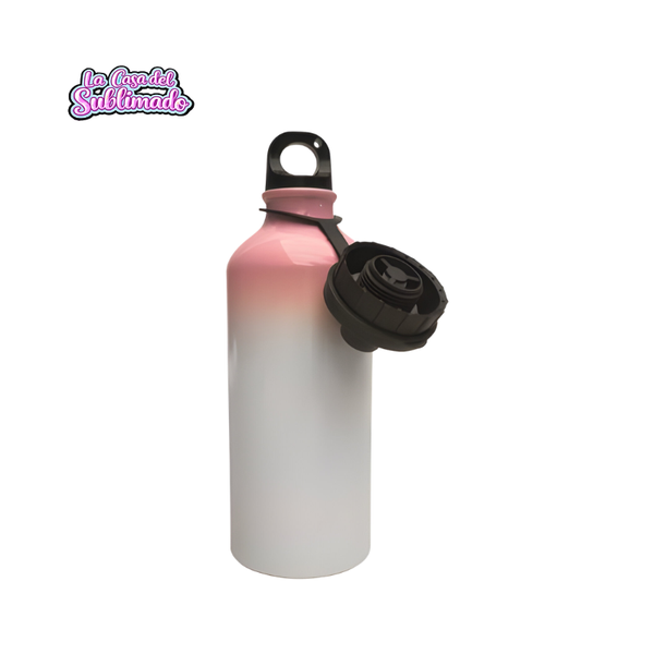 Caja con 30 Thermos de Aluminio Bicolor Blanco/Rosa Pastel 600 ml para Sublimar