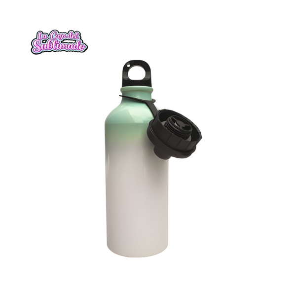 Caja con 30 Thermos de Aluminio Bicolor Blanco/Verde Pastel 600 ml para Sublimar